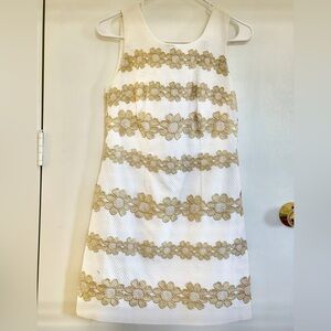 Elegant White and Gold Lilly Pulitzer Dress